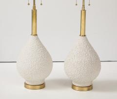 Pair of Large Ceramic Lamps with a Popcorn Textured Finish - 3951184