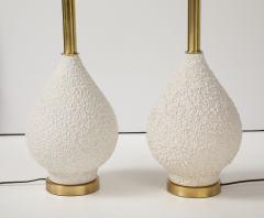 Pair of Large Ceramic Lamps with a Popcorn Textured Finish - 3951187