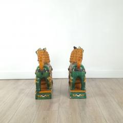 Pair of Large Chinese Sancai Pottery Foo Dogs 20th century or earlier - 4133596