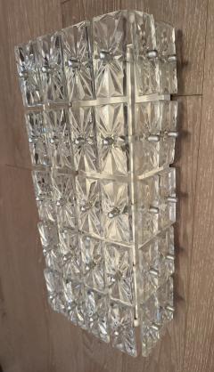 Pair of Large Crystal East German DDR Veb Narva Leuchten Mid Century Wall Lamps - 4446880