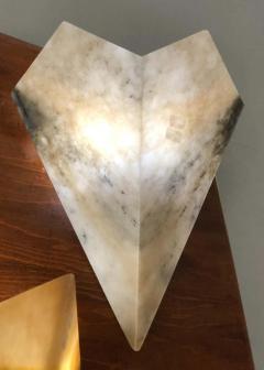 Pair of Large Custom Italian Modern Neoclassical Alabaster Wall Sconces - 1746371