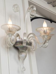 Pair of Large Custom Venetian Iridescent Wall Lights Contemporary - 1127951