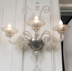 Pair of Large Custom Venetian Iridescent Wall Lights Contemporary - 1127958