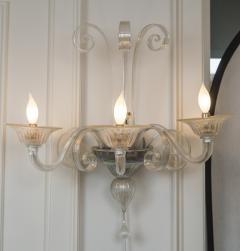 Pair of Large Custom Venetian Iridescent Wall Lights Contemporary - 1127959