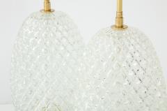 Pair of Large Cut Glass Pineapple Lamps - 1826494