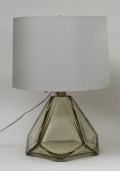 Pair of Large Diamond Faceted Citrine Lamps Contemporary - 2642937