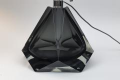 Pair of Large Diamond Faceted Grey Lamps Contemporary - 2642941