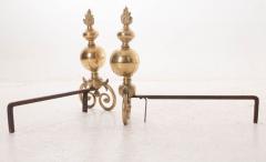 Pair of Large French 18th Century Louis XIV Brass Andirons - 1440355