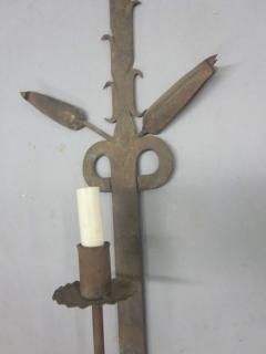 Pair of Large French Art Deco Sconces in Wrought Iron 1930 - 4088362