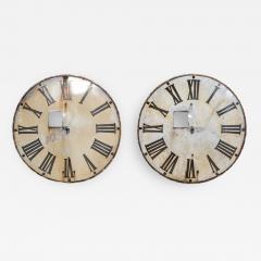 Pair of Large French Enamel Clocktower Faces - 2096469