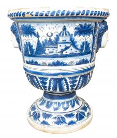Pair of Large French Nevers Faience Pottery Orangerie Planters - 4757726