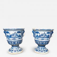 Pair of Large French Nevers Faience Pottery Orangerie Planters - 4760589