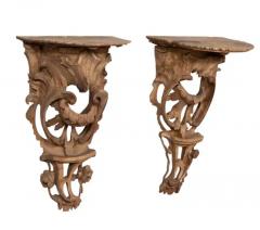 Pair of Large George III Pine Wall Brackets - 4137229