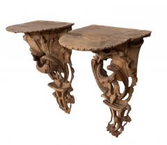 Pair of Large George III Pine Wall Brackets - 4137230