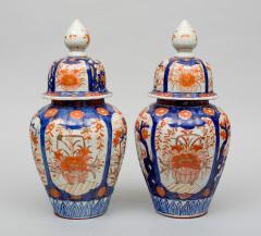 Pair of Large Imari Vases with Lids - 106574