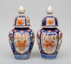 Pair of Large Imari Vases with Lids - 106576