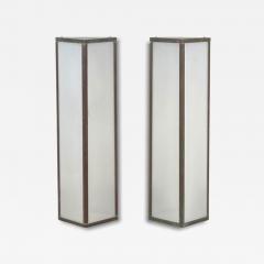 Pair of Large Indoor or Outdoor Modernist Patinated Copper Wall Sconces - 4133924