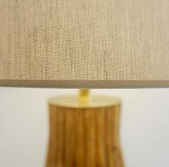 Pair of Large Italian Brass Bamboo Table Lamps - 2984303