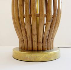 Pair of Large Italian Brass Bamboo Table Lamps - 2984305