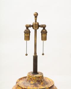 Pair of Large Italian Ceramic Lamps with a Scavo Glazed Finish  - 1900536