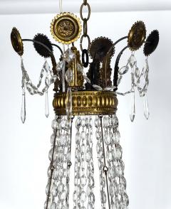 Pair of Large Italian Empire Crystal and Gilt Tole Chandeliers - 4242708