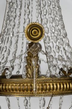 Pair of Large Italian Empire Crystal and Gilt Tole Chandeliers - 4242710