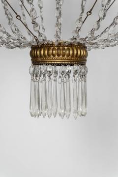 Pair of Large Italian Empire Crystal and Gilt Tole Chandeliers - 4242713