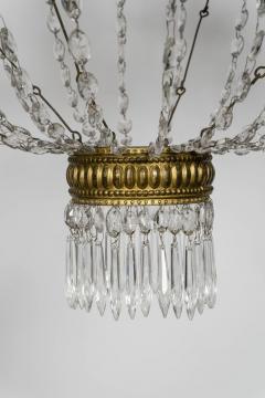 Pair of Large Italian Empire Crystal and Gilt Tole Chandeliers - 4242724