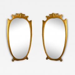 Pair of Large Italian Midcentury Gilt wood Mirror 1950 - 4065322