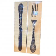 Pair of Large Knife Fork Lithographs in Acrylic Frames - 3717879