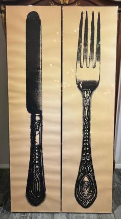 Pair of Large Knife Fork Lithographs in Acrylic Frames - 3717895