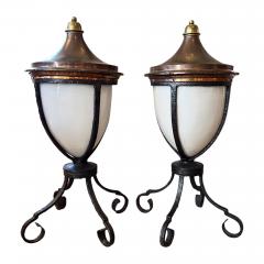 Pair of Large Lanterns From The Middlesex Hospital London W1 England - 3568065