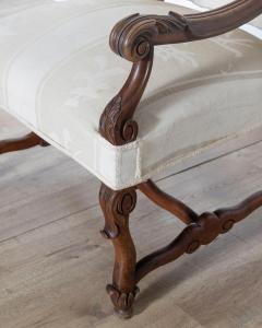 Pair of Large Louis XIII Style Carved Oak Armchairs - 4353365