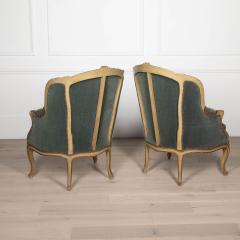 Pair of Large Louis XV Revival Style Armchairs - 3622805