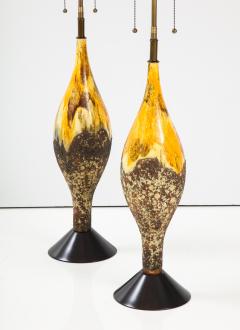 Pair of Large Mid Century Ceramic Lamps  - 2806190