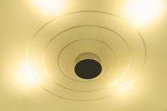 Pair of Large Mid Century Pendant Lamps in Painted Metal and Opaline Glass 1960 - 4526863