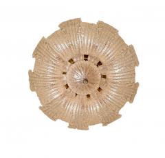 Pair of Large Murano Graniglia Glass Flush Mounts - 4618421
