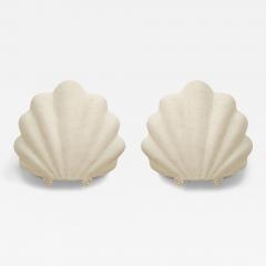 Pair of Large Plaster Shells Wall Sconces - 4419233