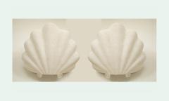 Pair of Large Plaster Shells Wall Sconces - 4419239
