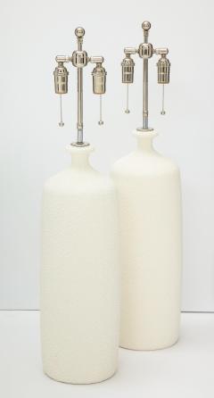 Pair of Large Popcorn Textured Ceramic Lamps - 1090636