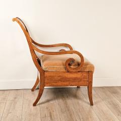 Pair of Large Satin Birch Biedermeier Chairs circa 1820 - 3399219