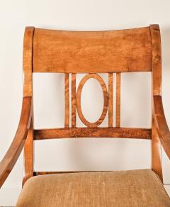 Pair of Large Satin Birch Biedermeier Chairs circa 1820 - 3399225