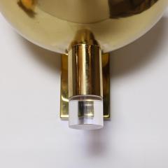 Pair of Large Scale Brass and Lucite Sconces  - 4376762