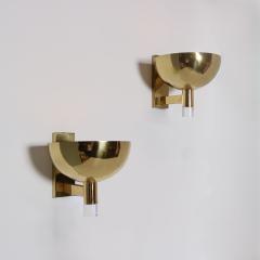 Pair of Large Scale Brass and Lucite Sconces  - 4376763