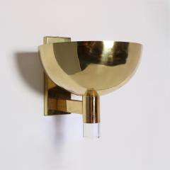 Pair of Large Scale Brass and Lucite Sconces  - 4376764