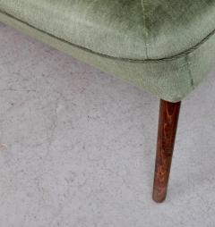 Pair of Large Sculptural 1950s Lounge Chair in Green Mohair Fabric - 526815