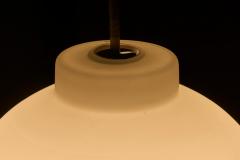 Pair of Large Sculptural Mid Century Pendant Lamps in Opaline Glass 1960 - 4526507