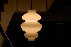 Pair of Large Sculptural Mid Century Pendant Lamps in Opaline Glass 1960 - 4526511