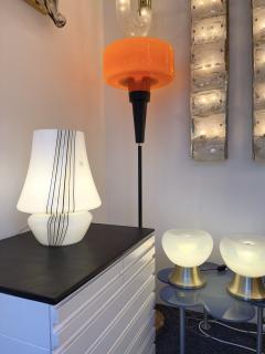 Pair of Large Stripe Murano Glass Lamps Italy 1970s - 2892429