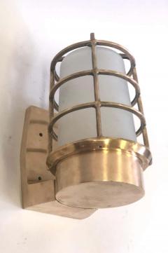 Pair of Large Swedish Midcentury Brass Marine Industrial Wall Sconces 1930 - 1604344